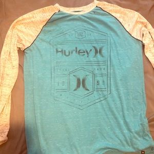 Long sleeve tee Blue and white. Large Hurley brand